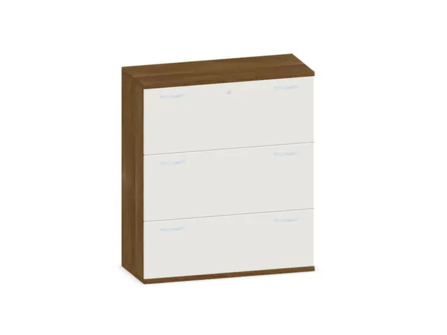 hangmappenkast 1150x1000x430mm 3hangmappenframes Noten + Wit