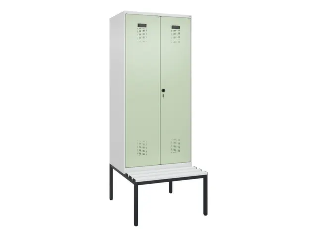 locker met bank,voor scheiding van kleding,HxBxD 2120x800x815mm,2vak