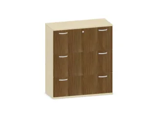 hangmappenkast 1150x1000x430mm 3hangmappenframes esdoorn +Noten - 1