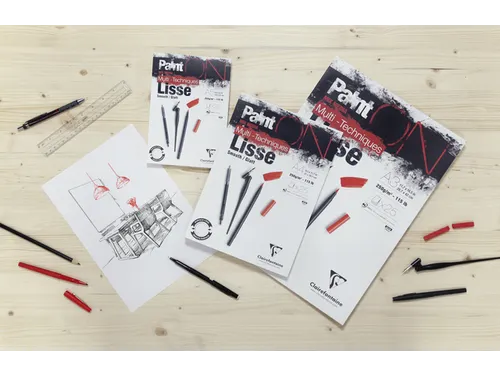 Tekenblok Clairefontaine Paint On A5 glad 25 vel 250gr wit