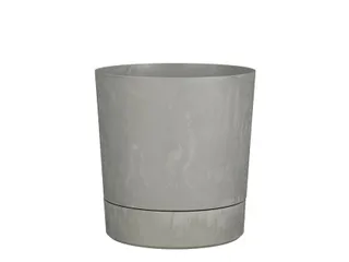 Plantenpot Mica Coco met schotel rond grijs 23.5 x 22.5 cm - 1