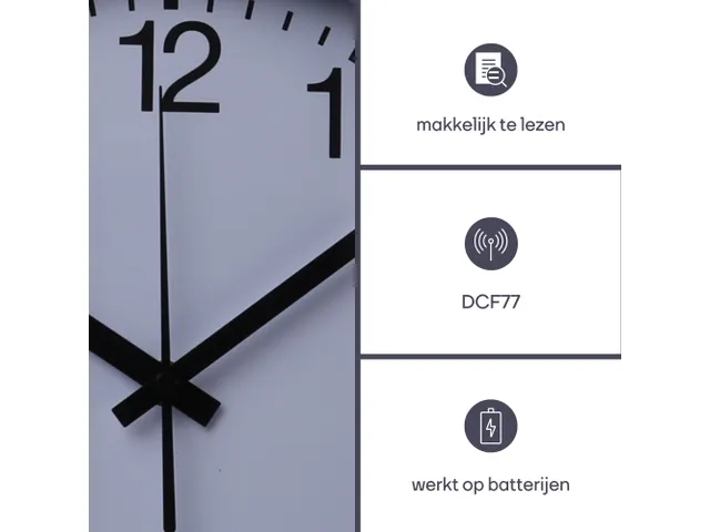 Aluminium Wandklok Ø 30cm cijferaanduiding DCF
