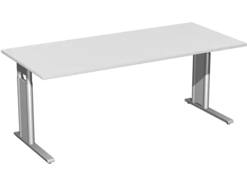 Bureau C-Poot Hxbxd 680-800x1800x800mm Decor Lichtgrijs Zilverkleurig