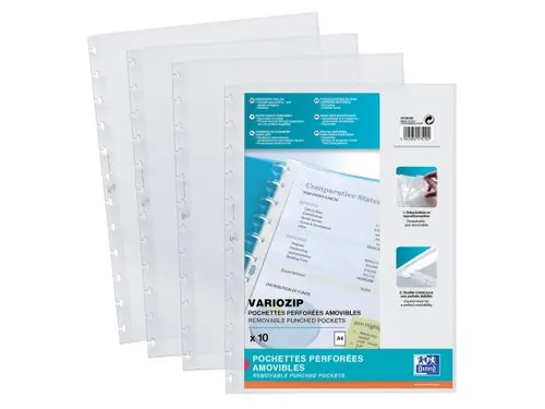 Showtas Oxford Vario-Zipp A4 PP glashelder 10 Stuks