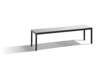 omkleedbank,HxLxD 401x1500x353mm,HPL zilvergrijs,frame staal RAL7021 - 1