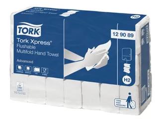 Tork 129089 Xpress Flush Multifold Handdoek 2-Laags Wit H2 Advanced - 1