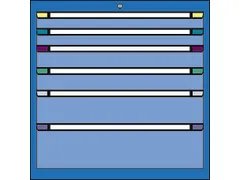 ladekast HxBxD 800x1005x695mm 6laden slot RAL7035 front RAL7035