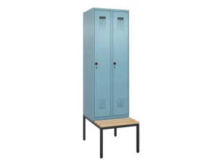locker met bank,voor scheiding van kleding,HxBxD 2120x600x815mm,2vak - 2