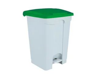 Contitop,afvalbak met pedaal 70L wit/groen - 1