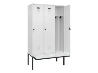 locker met bank,voor scheiding van kleding,HxBxD 2120x1200x815mm,3vak - 1