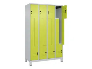 Z-garderobekast,HxBxD 1950x1200x500mm,vak B 150/300mm,draaigrendel - 2