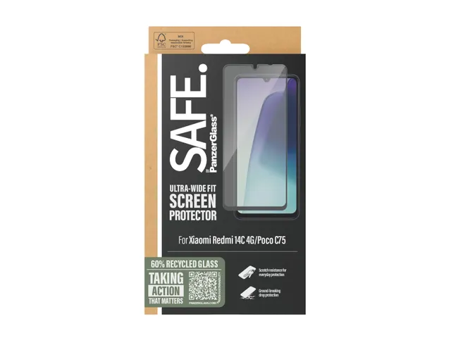 PanzerGlass SAFE. by Screen Protector Xiaomi 14C 4G | Poco C75 | Ul