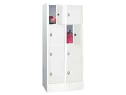 lockerkast,HxBxD 1518x600x500mm,2x4vakken,RAL7035,front RAL7016