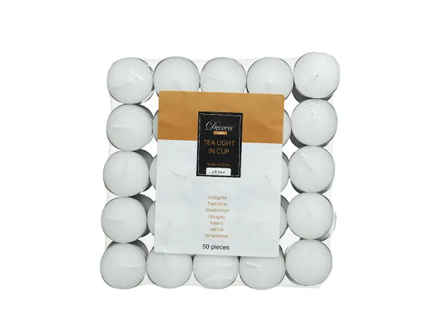 Decoris Theelicht 3.8cm 6 uur 50 stuks