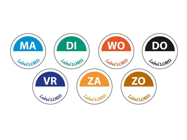 Aqualabel Dagetiket Zondag Bruin 19mm 500 Stuks