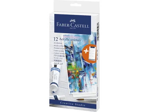 Acrylverf Faber-Castell 12 stuks assorti kleuren