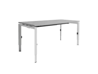 Bureau Linesto N4 hoogte instelbaar 140x80cm blad Lichtgrijs, poot Wit - 1