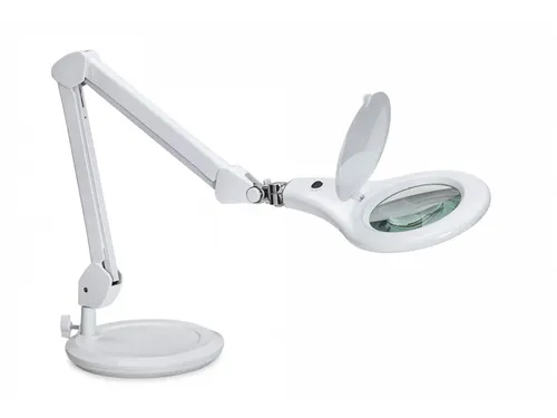 Loeplamp LED MAULmakro Wit met voet
