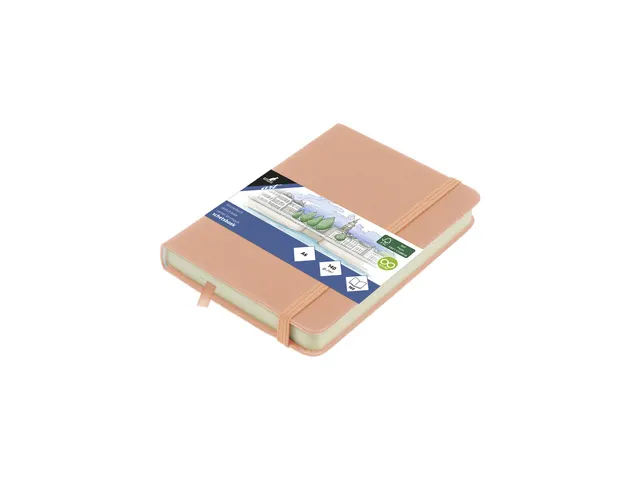 Schetsboek Kangaro A6 oud roze PU hardcover 80 blad 140 grams roomwit