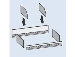 verdeelschot,v. inhaakstelling,BxD 1000x500mm,staal verzinkt