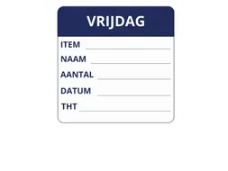 LabelLORD PL Dagetiket Vrijdag 50x50mm Donkerblauw Flushlabel 250 st.