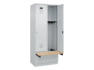 locker met bank,HxBxD 1950x800x815mm,2vak,vak B 400mm,cilinderslot - 1