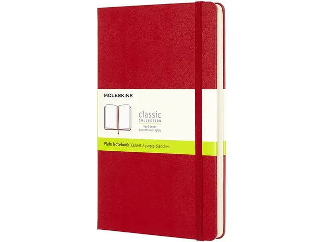 Notitieboek Moleskine large 130x210mm blanco hard cover scarlet red