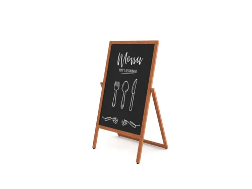 Krijtstoepbord Houten A-Bord Flip 55x105cm Lichtbruin