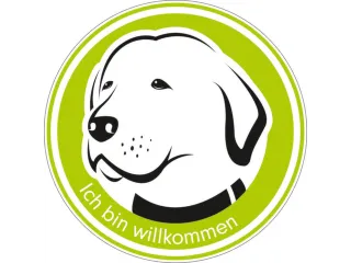 aanwijzingsbord,Honden welkom,folie,groen/wit/zwart,zelfklevend - 1
