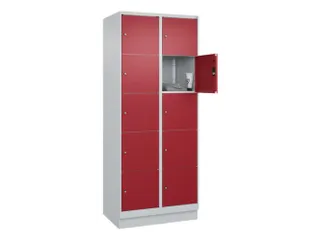 lockerkast,HxBxD 1950x800x500mm,2x5vakken,vak B 400mm,cil.-slot,sokkel - 1