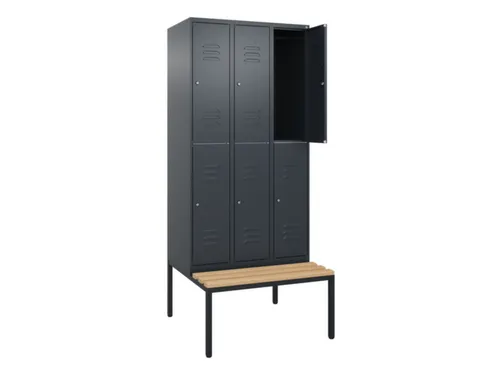 Dubbeldekse dekenkist,HxBxD 2120x900x815mm,3x2vak.,vak B 300mm