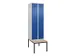 locker met bank,voor scheiding van kleding,HxBxD 2120x600x815mm,2vak