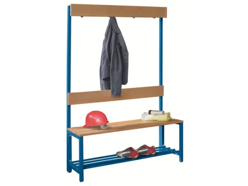 Omkleedbank LxB 1000x400mm Houten Latten Schoenenrek Haken Ral5010