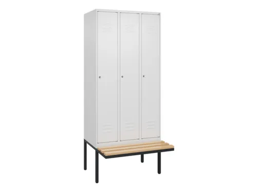 locker met bank,HxBxD 2120x900x815mm,3vak,vak B 300mm,cil.-slot