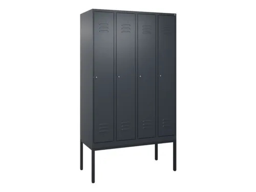 locker,HxBxD 2120x1200x500mm,4vak,vak B 300mm,cil.-slot,voetonderstel