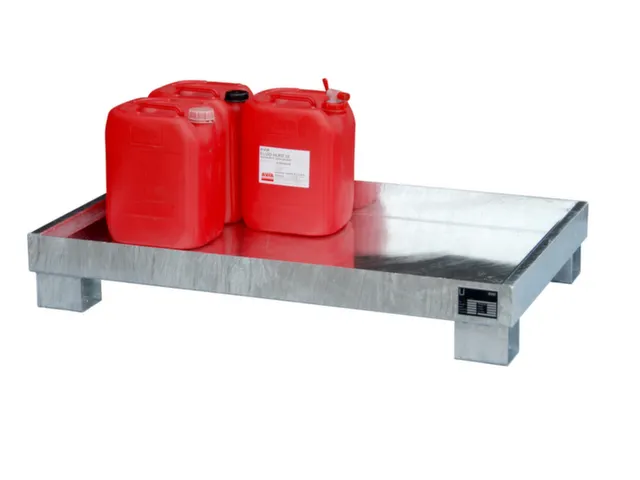 Opvangbak Staalplaat 205x1300x800mm Opvangvol. 84l Open Verzinkt