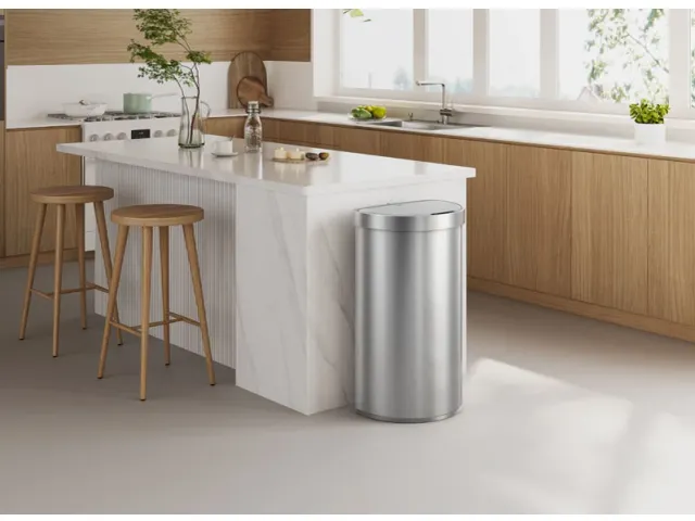 Afvalbak Deluxe Shell Sensor Bin 80 liter Mat RVS