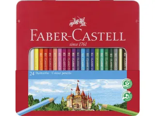 Kleurpotlood Faber-Castell Castle zeskantig metalen etui met 24 stuks - 1