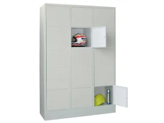lockerkast,HxBxD 1850x1200x500mm,3x5vakken,RAL7035,front RAL7016 - 1