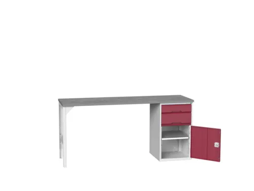 werkbank,HxBxD 930x2000x600mm,linoleumblad,2voeten/1container