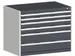 ladekast HxBxD 800x1050x650mm 6laden RAL7035 front RAL7016
