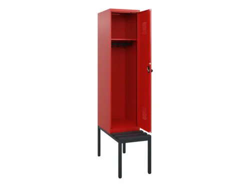locker met bank,HxBxD 1950x400x815mm,1vak,vak B 400mm,draaigrendel