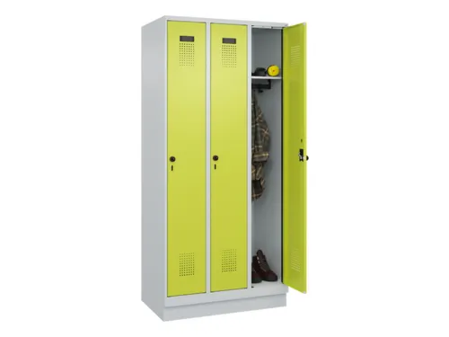 locker,HxBxD 1950x900x500mm,3vak,vak B 300mm,draaigrendel,sokkel