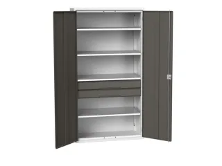 universele kast,HxBxD 2000x1050x550mm,4xStalen bodem,2lade(n) - 1