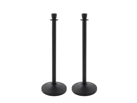 V-part Afzetpaal op verzwaarde voet 30cm Zwart 2 stuks