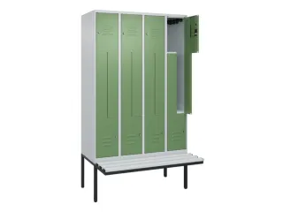 Z-garderobekast,HxBxD 2120x1200x815mm,8vak,vak B 300mm,cil.-slot - 2