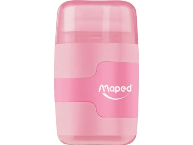 potloodslijper + gom Connect Soft Touch assorti pastelkleuren, op blis