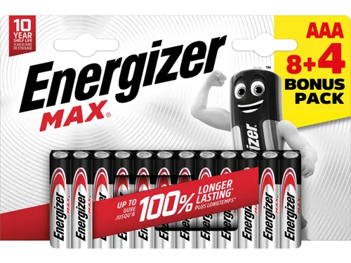 batterijen Max AAA/LR03/E92 blister van 8 + 4