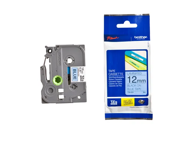 Ruban de lettrage Brother P-Touch TZe-531 standard 12mm noir sur bleu