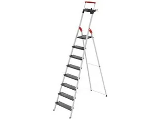 staande trap,8 XXL treden,treden/platform zwart,Stand H 1,72m - 2